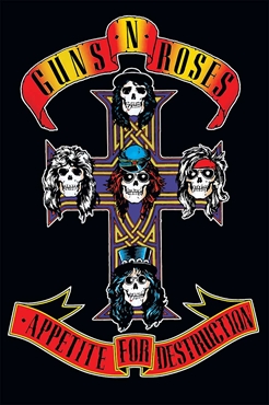 Guns N Roses Appetite For Destruction Album Cover Rock N Roll Music Poster 